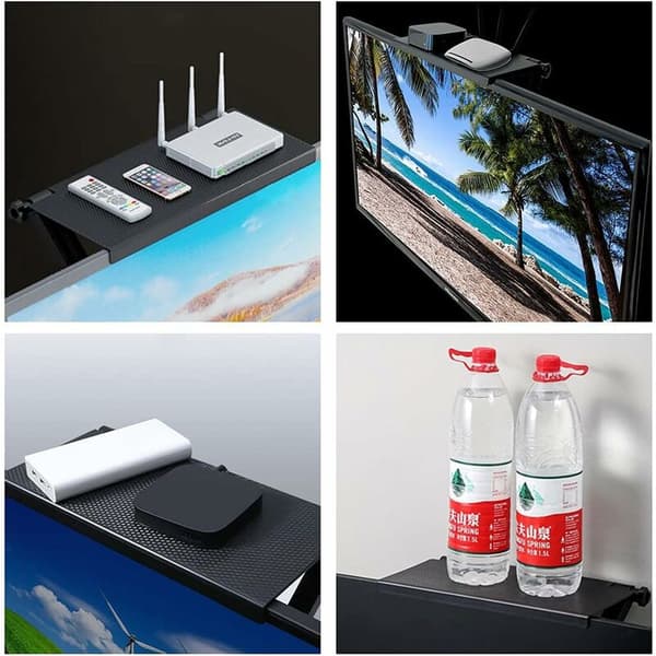 Sæt med 2 vægmonterede hylder til 33 cm TV-skærm
