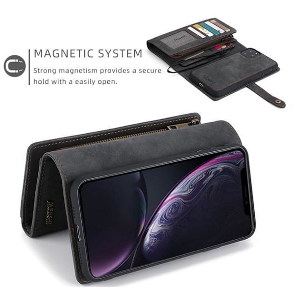 Plånboksfodral iPhone 11 Pro   Magnet Skal 2 Färg Black Till iPhone 11 Pro Svart