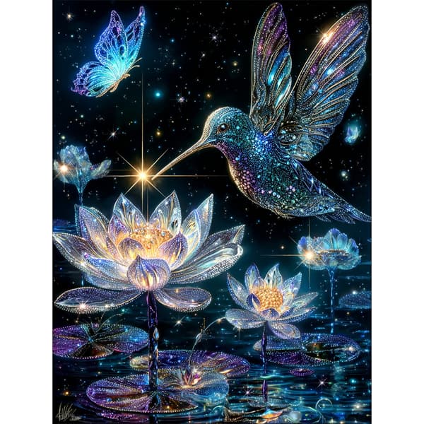 30x40cm Drømmende Stjernehimmel Diamantmaleri Kit - 100173