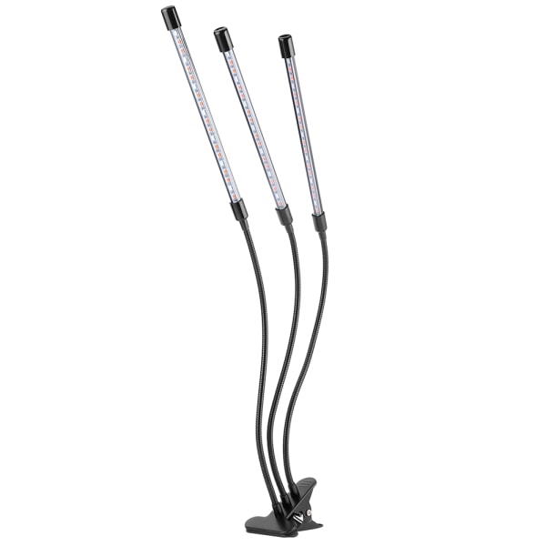 30W USB 3-rörs flexibel LED-växtodlingslampa med full spektrumodlingslampa med klämma för inomhusväxter