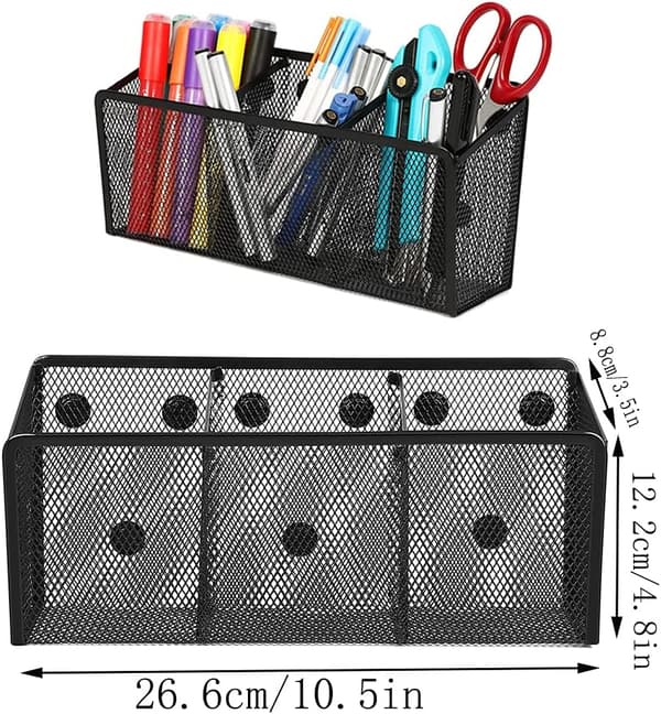 Pennställ förvaringskorgar, magnetiskt pennställ, skrivbordsorganisatör,