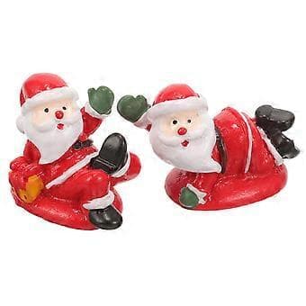 2 stk. Mini Julemand Figur Skrivebordsdisplay Julemandsstatue Multifunktionel Akvarium Landskabsornament ( )