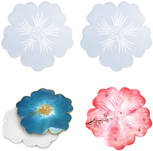 Silikonform Epoxyharpiksbrett, Uregelmessig Blomster Epoxyharpiksform