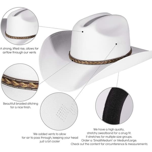 Cowboyhatt Stetson Stil Sommar Western Ridning Bredbrättad Keps Blå