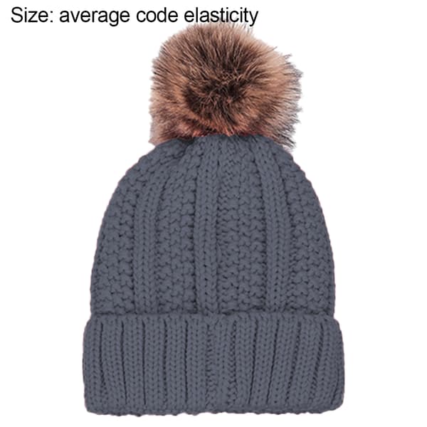 Mössa stickad ull skidmössa vintermössa dark grey