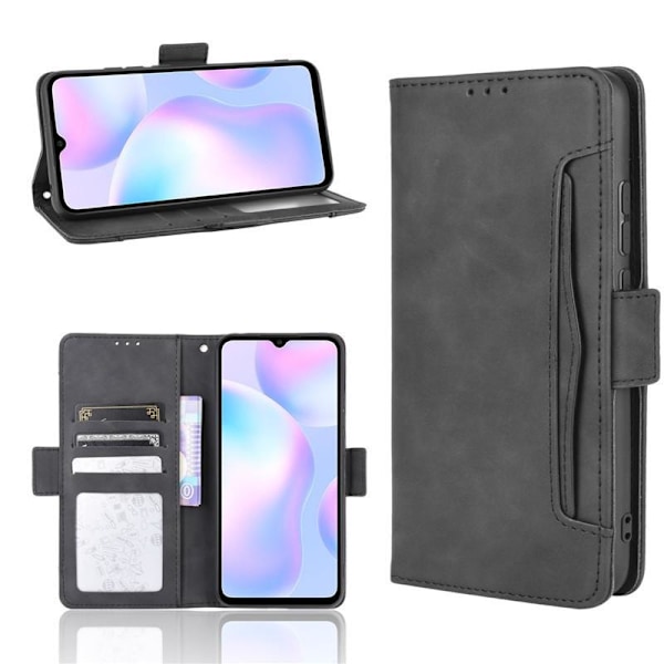 Redmi 9A Plånboksfodral PU-Läder 6-FACK Winston V3 Svart