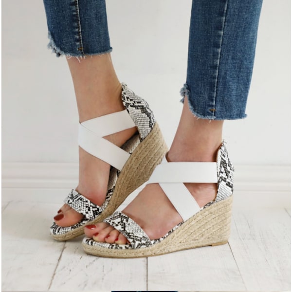 Dam Platform Wedge Sandaler Ankle Strappy Open Toe Slingback