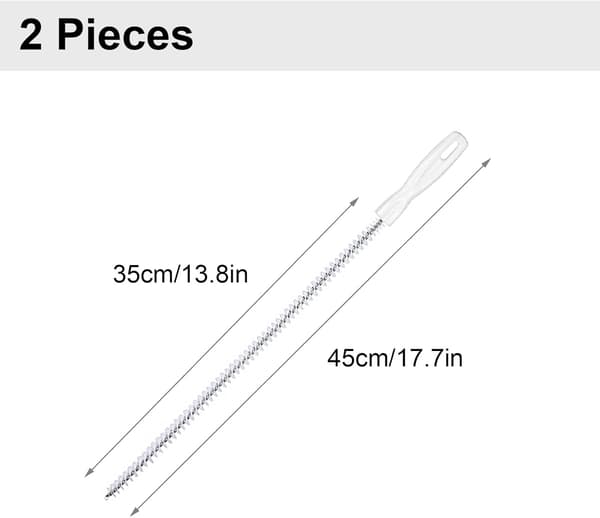 2 stk. avløpsrensebørste, fleksibel 45 cm vaskerens