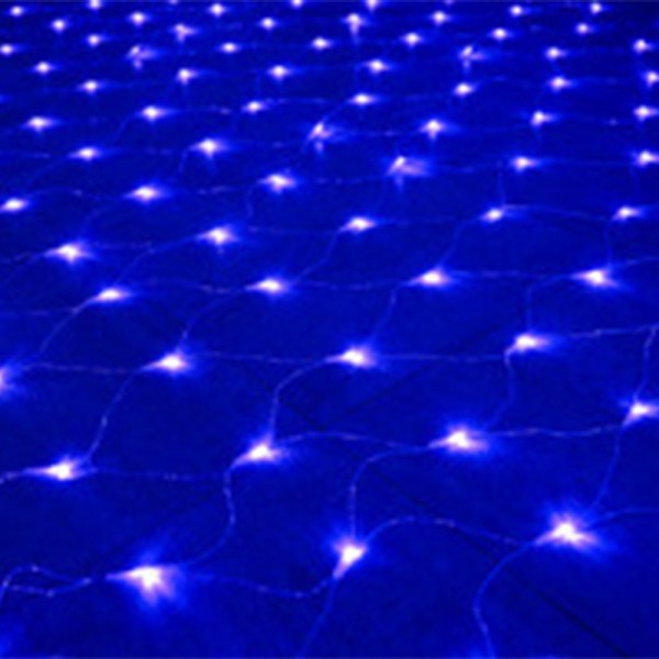 Outdoor Solar Mesh Lights - 60st LED 1M x1M Solar Fairy Lights blue
