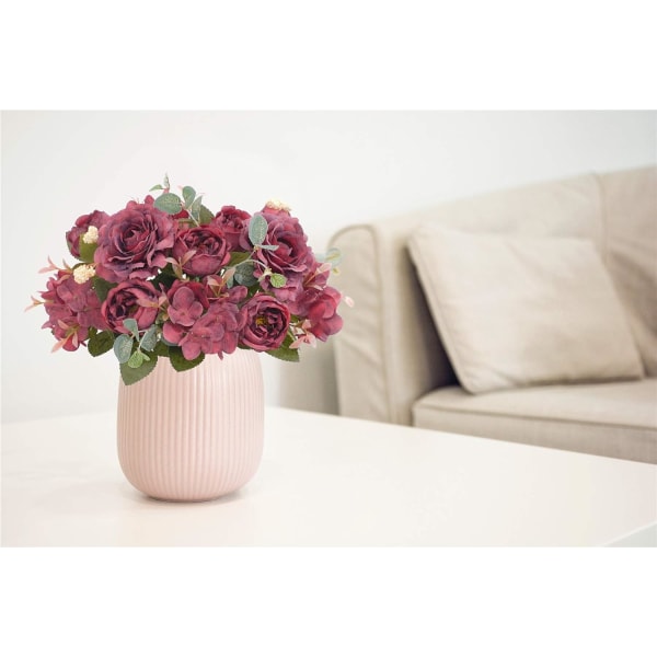 10 Pack Konstgjorda Hortensia Blommor Lila Silke Blommor med