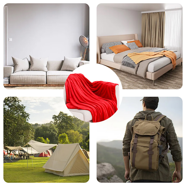 Enfärgad filt flanellfilt korallfleecefilt Farai fleece presentfilt luftkonditioneringsfilt Bright red