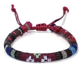 Dww-(Bildefarge) Sett med 5 - Armbånd for menn og kvinner - Boho-stil - Tilbehør til strand og ferie - Håndlaget - Bomull c