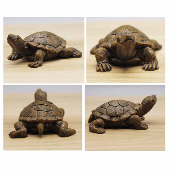 4-pack Mini Simulation Sköldpadds Prydnad Realistisk Sagoträdgård Suckulent Växtkruka Prydnad
