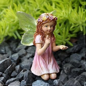 Blomsterfeer Resin Ornament Blomsterpotte Dekor Plug-in