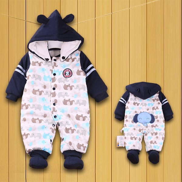 Baby Piger Drenge Romper Nyfødt Tyk Vinterdragt Efterår/Vinter Spædbarn Jumpsuits Sæt