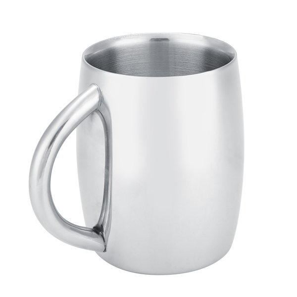 1 st rostfritt stål dubbelväggig kaffekopp öl te mugg med