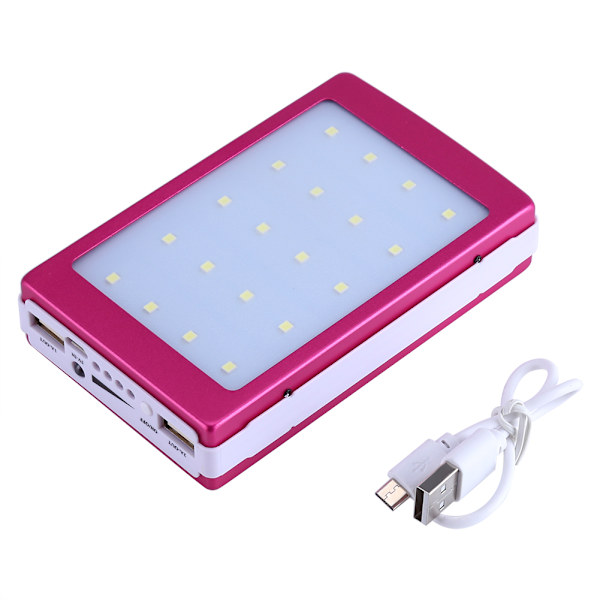 10000mAh Dual USB-port bærbar solcellsdriven powerbank för mobiltelefoner