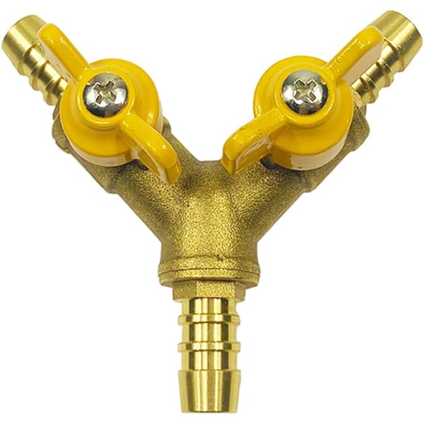 3/8\" Slangekuleventil Y-form Messingkobling 2 Bryter 3-veis Kobling
