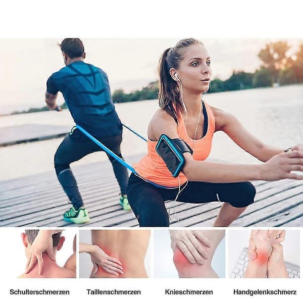Modstandstræningsbånd, langt elastisk fladt bånd, latexfri, hjemmefitnessudstyr til fysioterapi