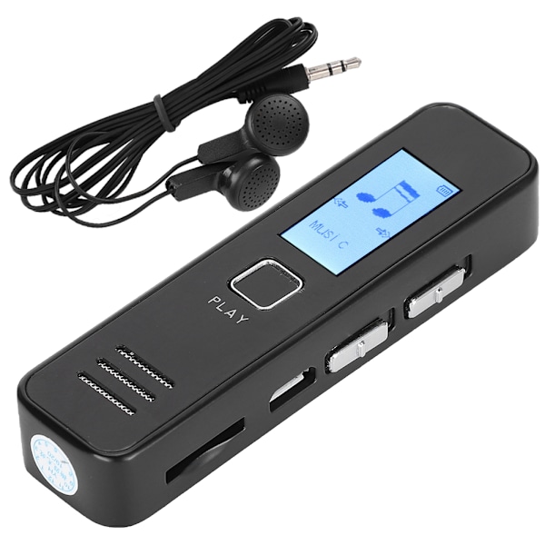 Professionell USB Inspelningspenna Mini Röstinspelare MP3-ljudspelare med Display