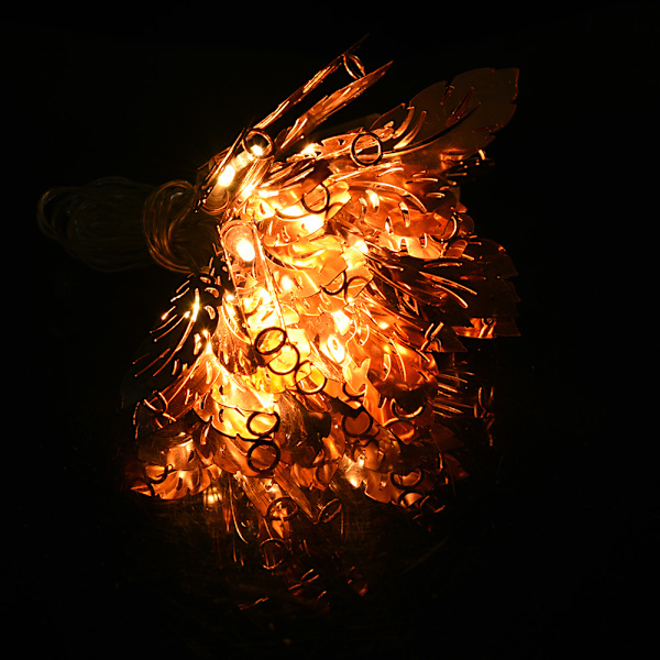 3 meter 20 LED-lampor roséguld fjädrar ljusslinga inomhus utomhus festdekoration