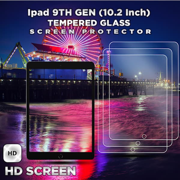 3-pack Apple iPad 9:e generationen (10,2 tum) – härdat glas 9H – skärmskydd av superkvalitet