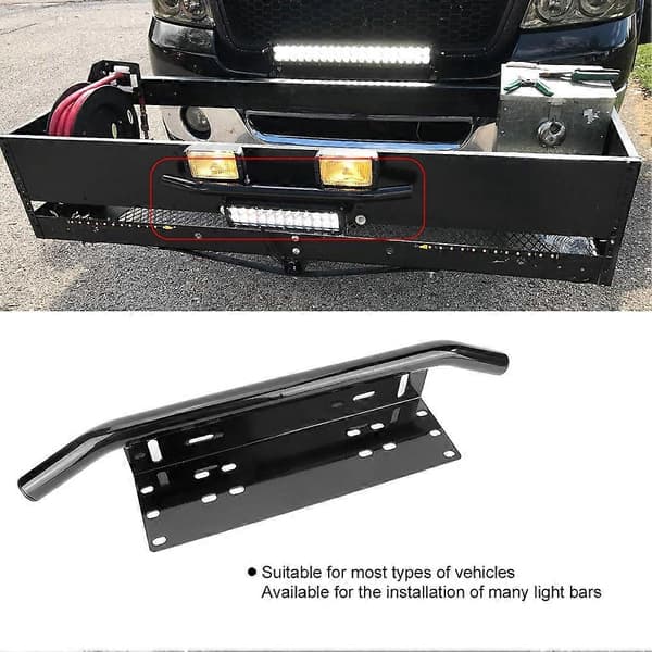 Aluminium främre registreringsskylthållare LED-ljusramp monteringsfäste för bil SUV lastbil