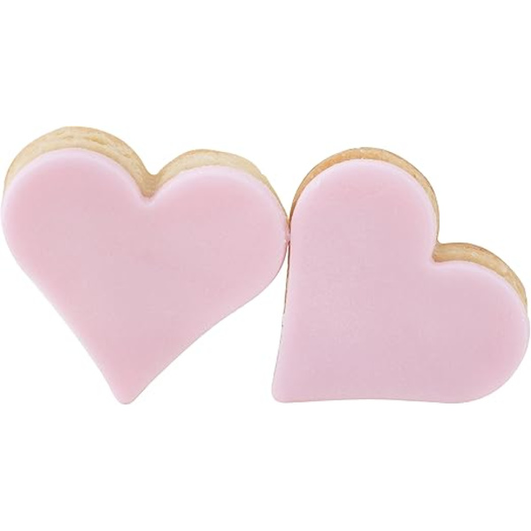 Sett med 5 hjerteformede kake- og kjeksutstikkere, rustfritt stål, s