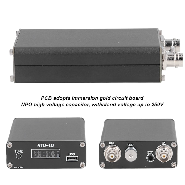 Automatisk Antennjusterare Mini USB-laddning Organisk Ljusdioddisplay Stöd USB-laddning Driftfrekvens 1,8-55MHz Stabil Och Pålitlig