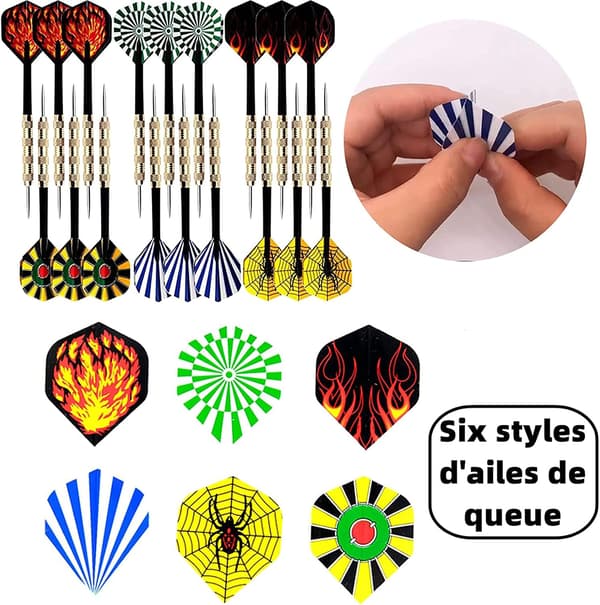 Set med 18 pilar i rostfritt stål med stålspets - 14 g