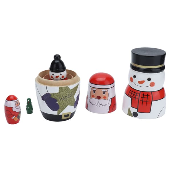 5 stk. Nesting Dukker Blank Rund Unik Julestil Attraktive Dekorative Ornamenter til Festlige Gaver