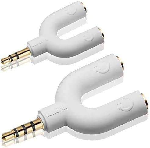 Stereo Headset Audio Splitter Kit, 3-Pin 3.5mm U-formet stik til 2
