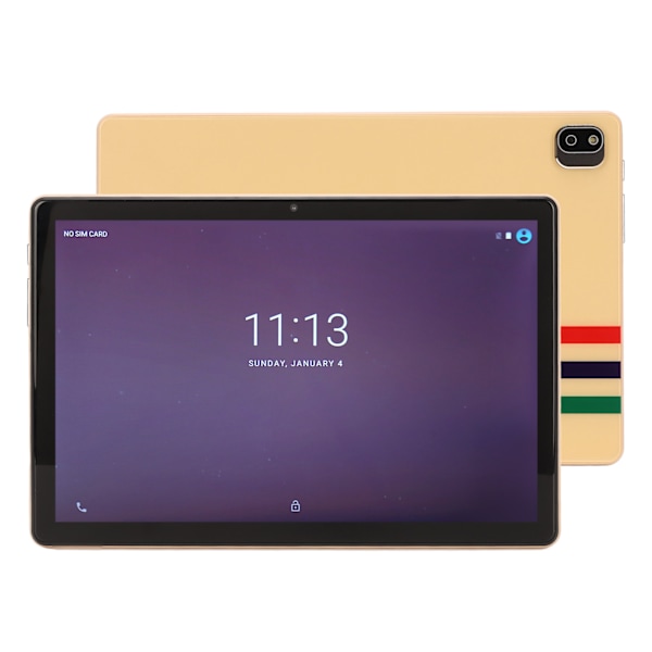 10,1 tums surfplatta 8-kärnig CPU 6 GB RAM 128 GB ROM 6000 mAh batteri för Android 11 2,4G 5G WIFI IPS bärbar surfplatta 100–240 V guld EU-kontakt