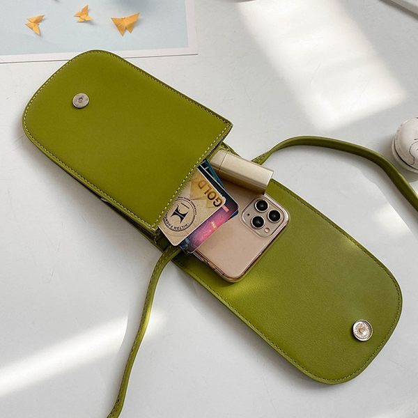 PU mobiltelefonväska enkel mode casual axelväska