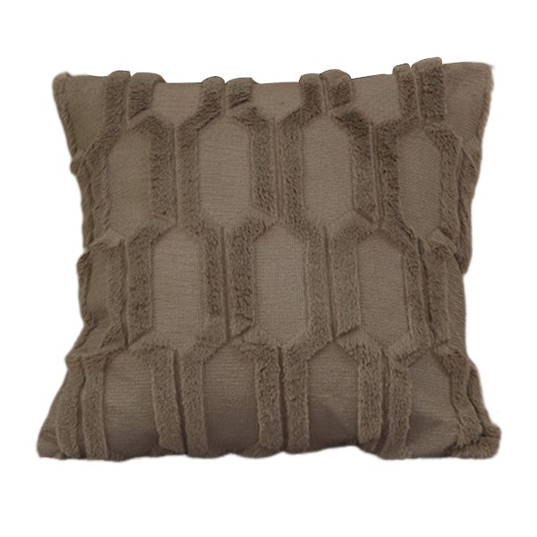 Geometrisk kedja vinter kuddfodral enfärgat tredimensionellt plysch digital specialbroderi soffkudde fodral dubbel användning 50*50cm