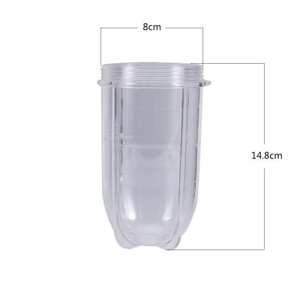 Plast Mugg Blender Juicer, Hög eller Låg, Transparent