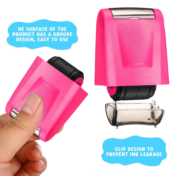 1 st Dashed Handskriftslinjer Stämpel Självfärgande Linjeövning Rullstämplar för Lärare Barn Lärande Stämplar Mening Strips Handskriftsövning Pink