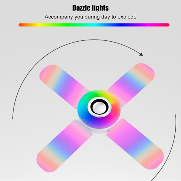 Fyrbladig Bluetooth Musik Ljus LED Färgglad Högtalare Fällbar