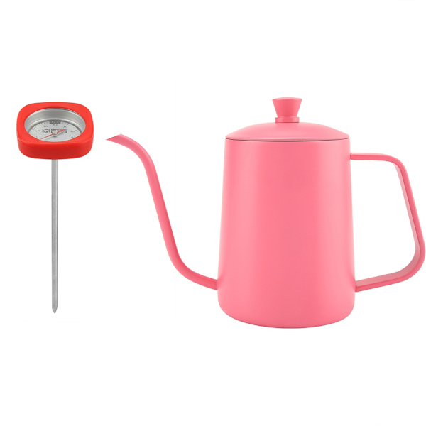 600 ml rostfritt stål kaffekanna gåshals pip tekanna med