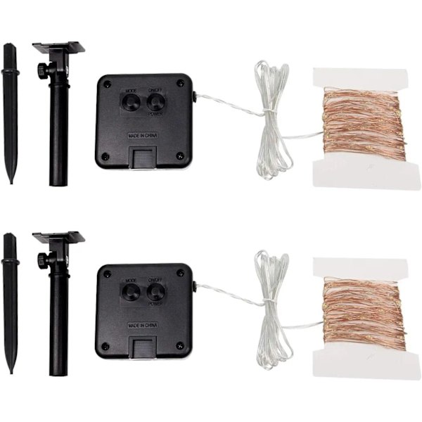Solcellslingor, 2-pack 100 LED utomhus solcellslampor,