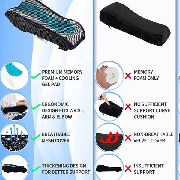 Armlenetrekk til kontorstol - Ergonomisk formet - Memory Shape