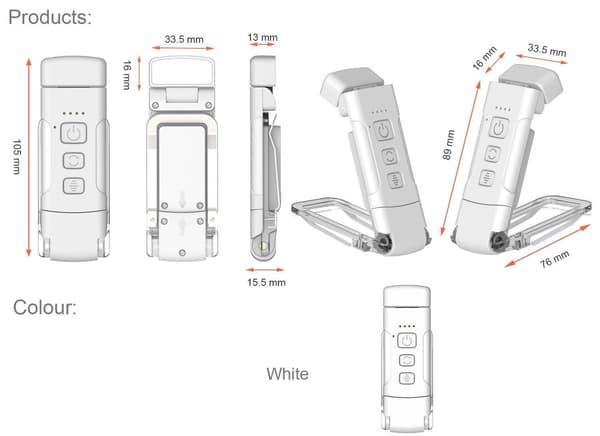 Mini Reading Light with Clip, 3 Color Temperatures, 5 Brightness Levels, USB Charging, Portable Desk Lamp