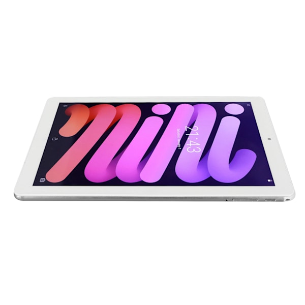 10-tums surfplatta för Android 11 4G RAM 256G ROM 3G-nätverk WIFI-stöd HD-surfplatta med skyddsfodral 100–240 V Silvergrå EU-kontakt