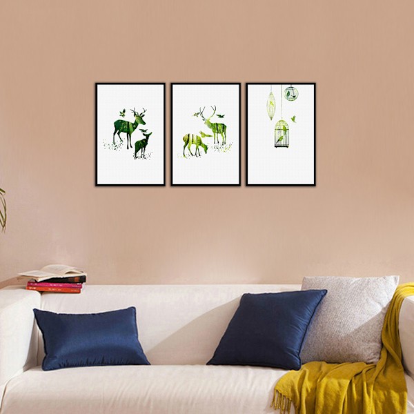 Grön djurmotiv Canvas väggkonst Målning Tryckt bild