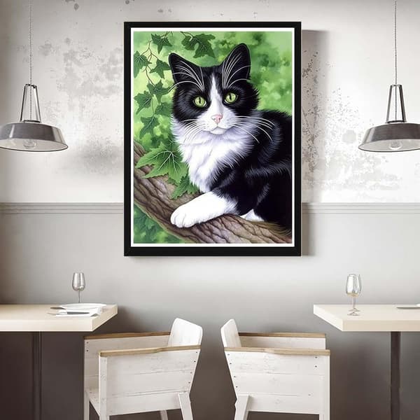 30x40cm 5D Diamantmaleri Katt, Diamantbroderi Dyr, Diamant