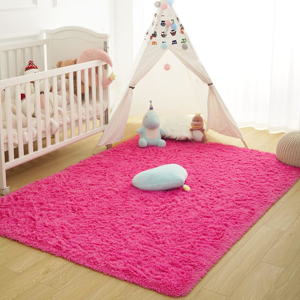 En fin natt Shaggy Fluffy Faux Fur Area Rug, Mjuk, Lyxig