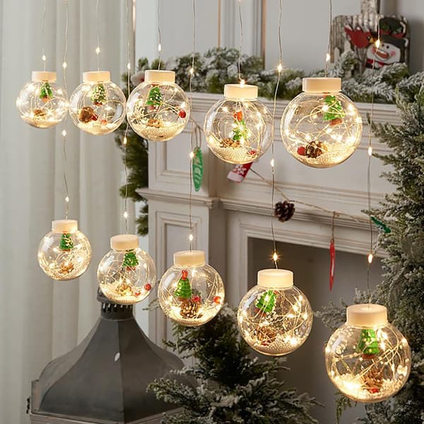 LED Jul Tomte Gran Snögubbe Slinga Ljus Sovrumsinredning