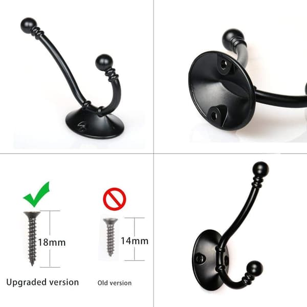 Sæt af 8 Store Retro Væghængte Metal Hat Hooks, Retro Hooks fo