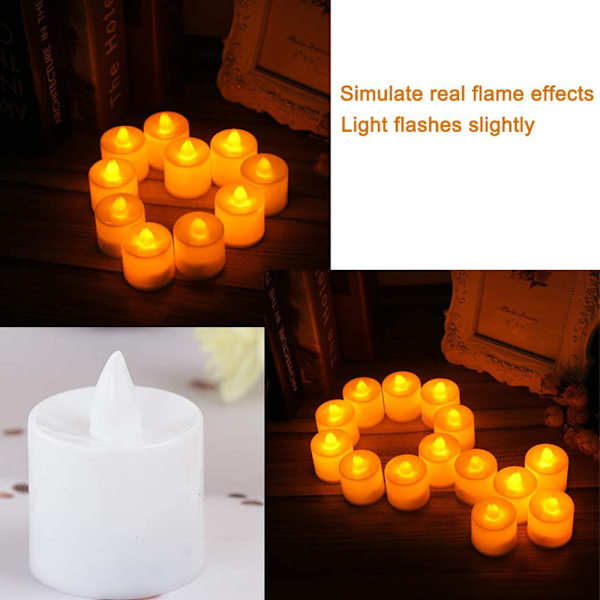 Battery Operated LED Tea Lights,Pack of 24,Flameless Votive