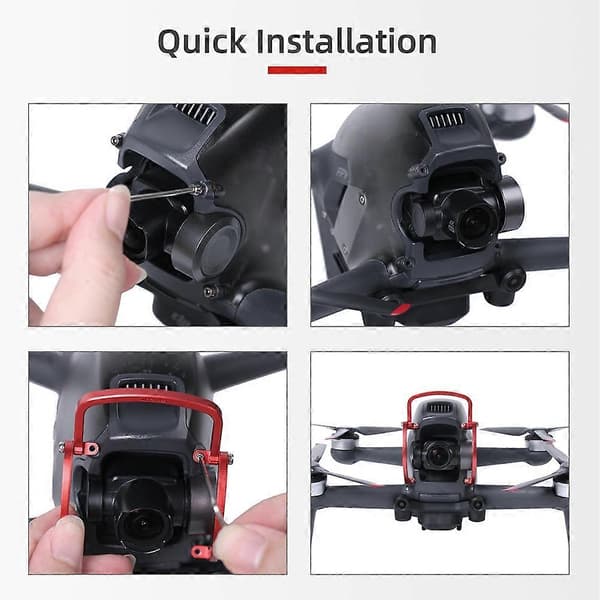 Aluminiumslegering Pan/Tilt Linse Beskytter Kofangeren Mod Kollision til FPV, til FPV Tilbehør, Sort